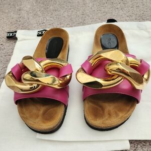 JW Anderson Chain Slides Pink Sz 39